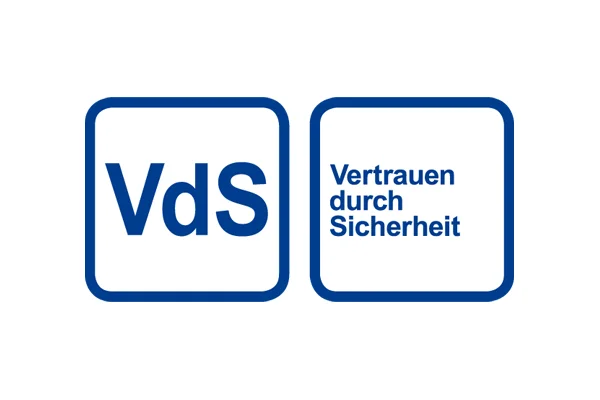 Logo von VdS Schadenverhütung mit dem Slogan „Vertrauen durch Sicherheit“