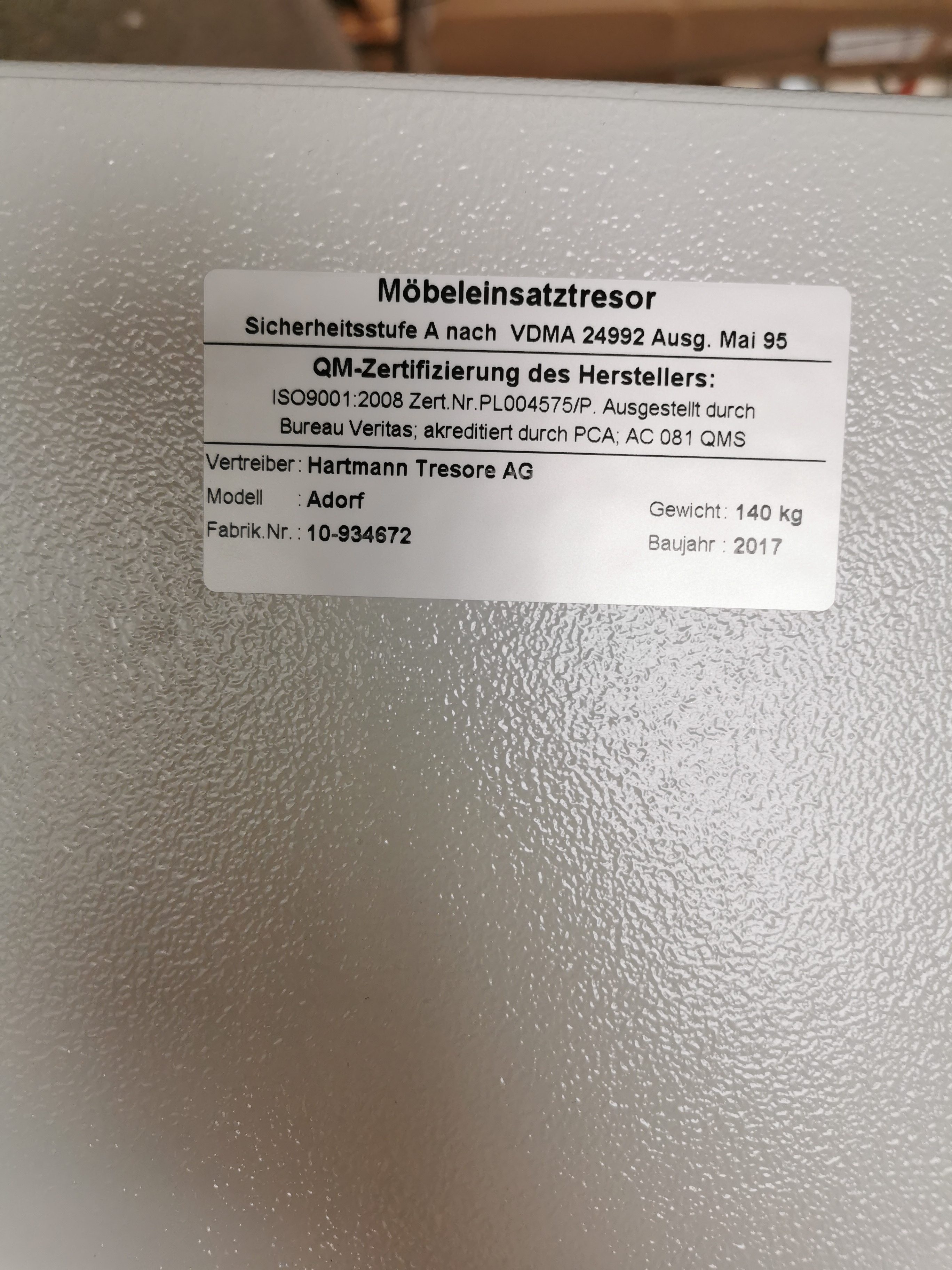 Werkstattauftragstaschentresor mit Untergestell