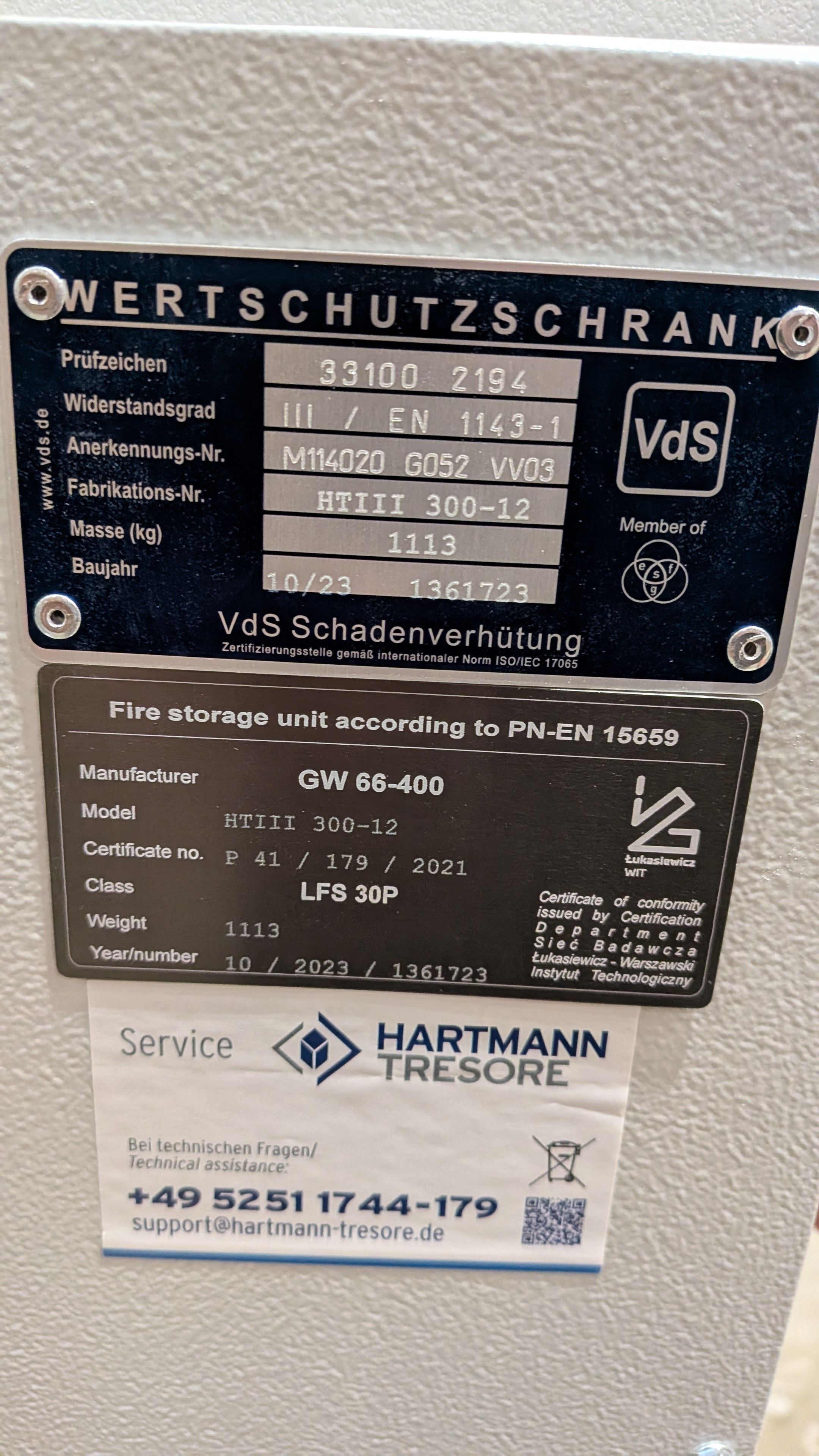 HTIII 300-12 Wertschutztresor