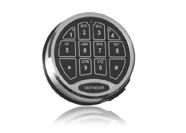 Elektronikschloss E40000 von EASTHOUSE mit runder Tastatur und Buchstaben auf den Zifferntasten