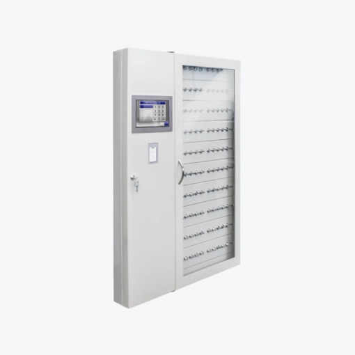 Elektronischer Schlüsselschrank mit Touch-Display und Glastür für die Schlüsselverwaltung
