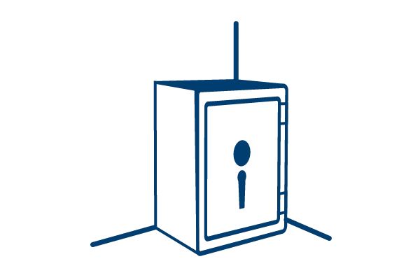 Symbol eines freistehenden Tresors